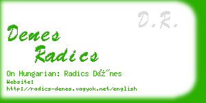 denes radics business card